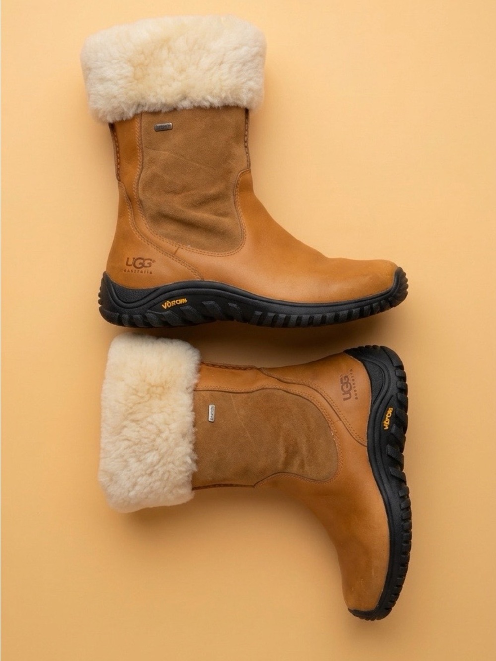 UGG Chestnut Brown Shearling-Lined Winter Boots